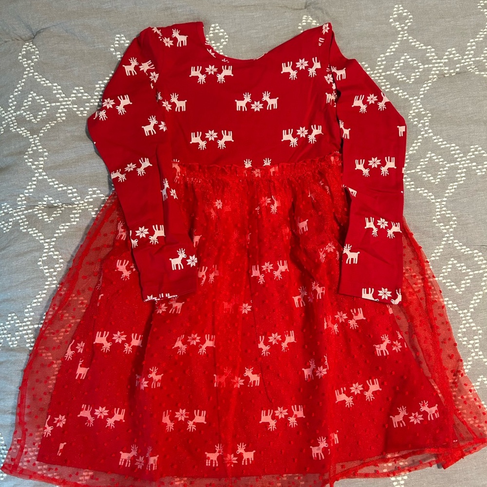 Hanna Andersson Red Dress with Reindeer Design